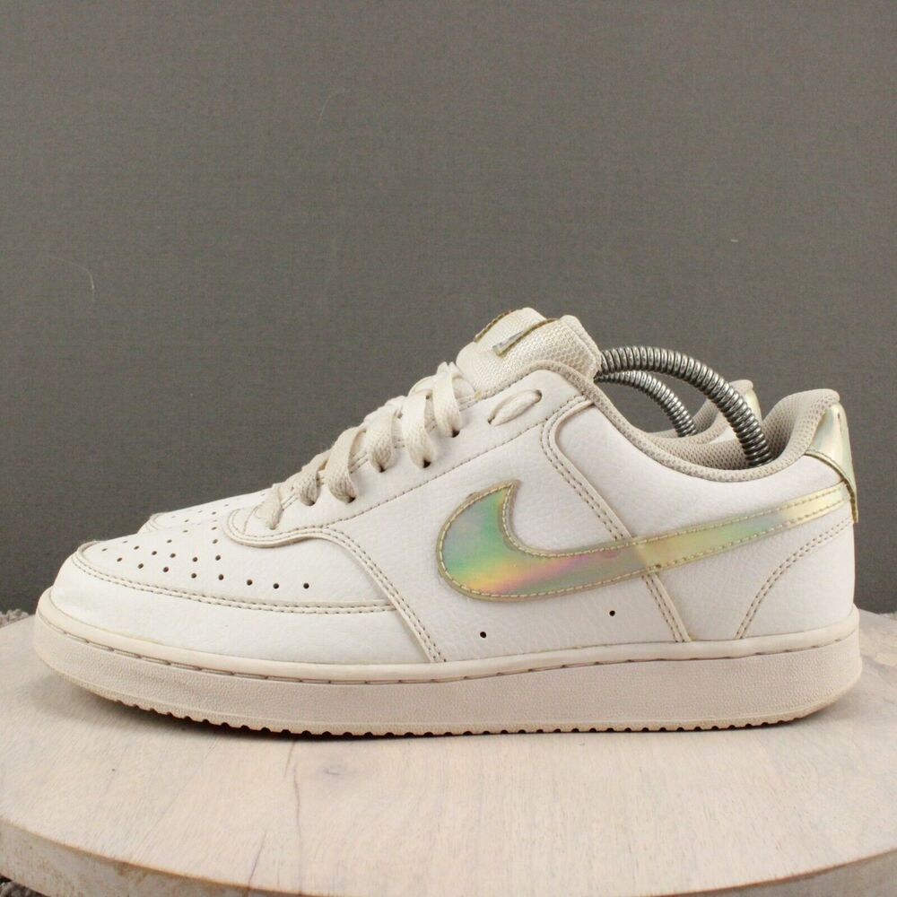 Nike Court Vision Low Sneakers Womens 10 White Leather Casual - Picture 6 of 11